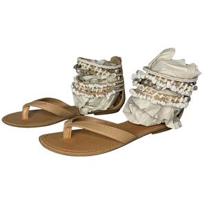 Zigi Soho Tan Sandals with Bohemian Chains